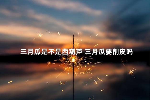 三月瓜是不是西葫芦 三月瓜要削皮吗
